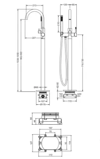 Напольный смеситель для ванны Timo Saona 2310/13Y-CR никель матовый